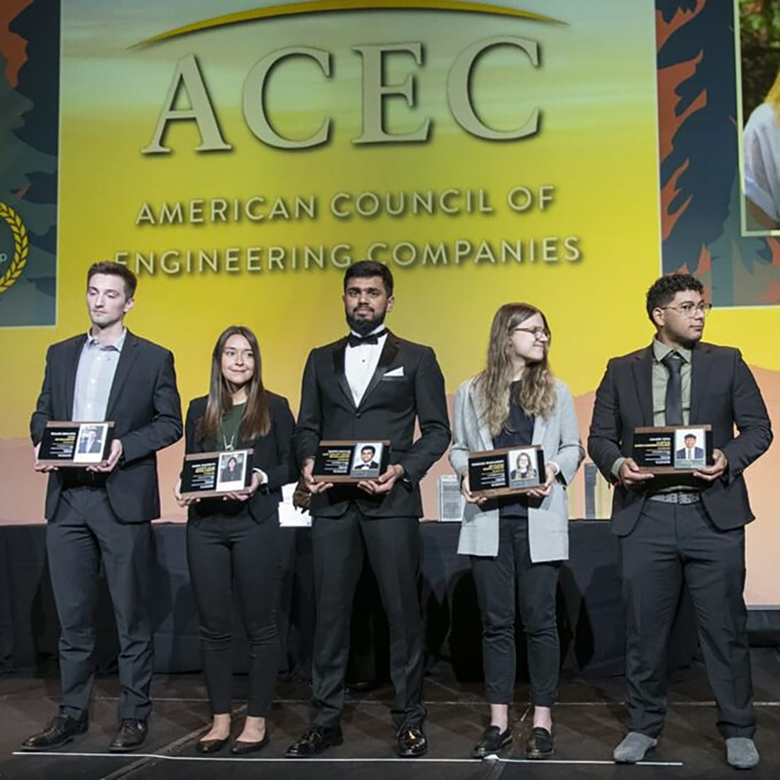 ACEC Scholars holding their certifications